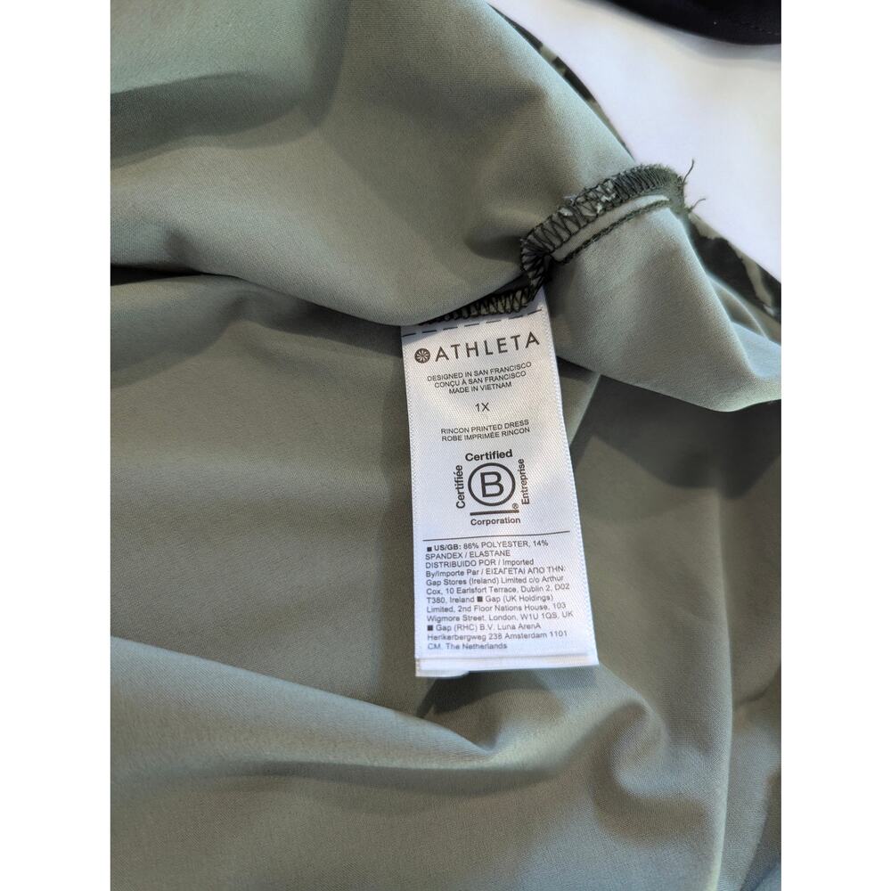 Athleta Rincon Printed Voyage Eucalyptus Olive Dress Plus Size 1X - Picture 6 of 8